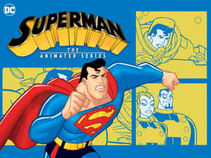 Superman Flying High In The Sky In Superman: The Animated Series Wallpaper