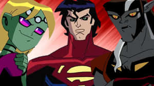 Superman X Brainiac And Timber Wolf Legion Of Super Heroes Wallpaper