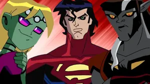 Superman X Brainiac And Timber Wolf Legion Of Super Heroes Wallpaper
