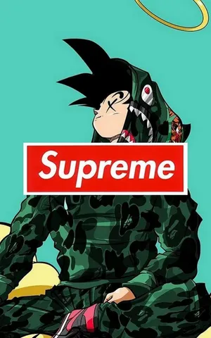 Supreme Anime Character Camouflage Wallpaper