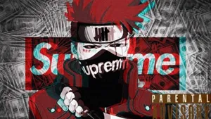 Supreme Anime Character With Money Background Wallpaper