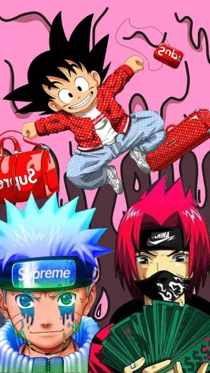Supreme Anime Mashup Wallpaper