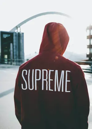 Supreme Hoodie Urban Backdrop Wallpaper