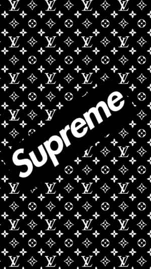 Supreme Logo Against Black Background Wallpaper