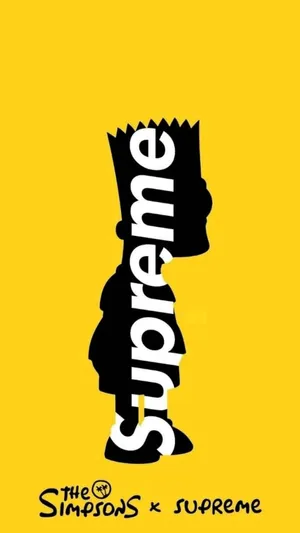 Supreme Silhouetted Bart Simpson Wallpaper