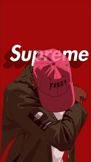 Supreme Yeezy Anime Style Wallpaper