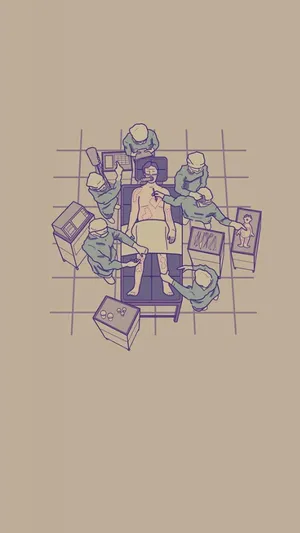 Surgical Team Operating Room Illustration Wallpaper