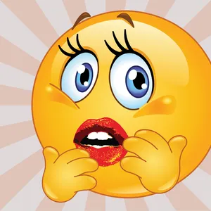 Surprised Round Yellow Emoji Girl Wallpaper