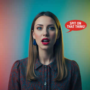 Surprised Woman Speech Bubble Wallpaper