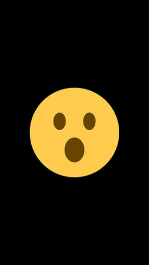 Surprised Yellow Face Emoji Black Background Wallpaper
