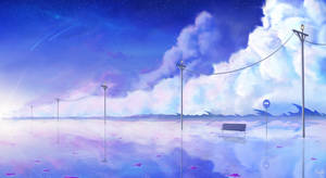 Surreal Anime Bench Art Wallpaper