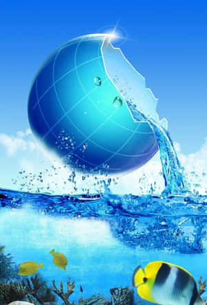Surreal Aquatic Globe Artwork Wallpaper