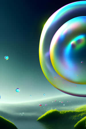 Surreal Bubbles Fantasy Landscape Wallpaper