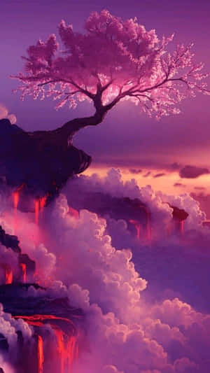 Surreal_ Cherry_ Blossom_at_ Sunset Wallpaper