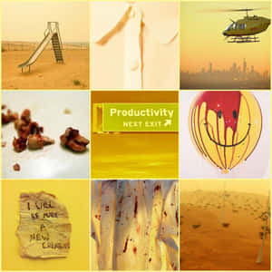 Surreal_ Desert_ Collage Wallpaper