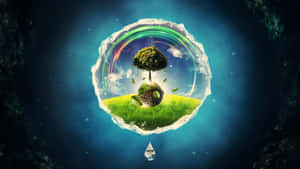 Surreal Earth Droplet Fantasy Wallpaper