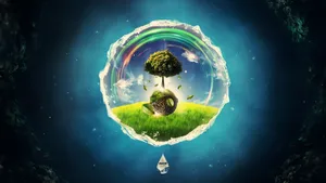 Surreal Earth Droplet Fantasy Wallpaper