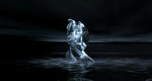 Surreal Glass Dolphin At Night Wallpaper
