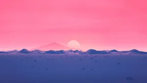Surreal Pink Desert Sunset Wallpaper