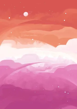 Surreal Pink Landscape Artwork Wallpaper