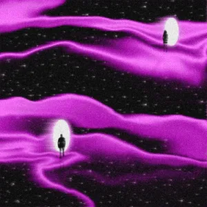 Surreal_ Purple_ Landscape_with_ Figures Wallpaper