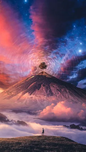 Surreal Trippy Sky At Twilight Wallpaper