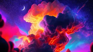 Surreal Trippy Sky With Vibrant Colors Wallpaper