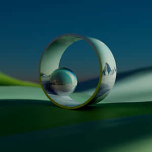 Surreal3 D Landscapewith Sphereand Torus Wallpaper