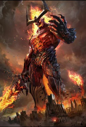 Surtur Rising Apocalyptic Destruction Wallpaper