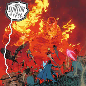 Surtur Unleashed Comic Art Wallpaper