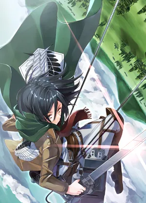 Survey Corps Memberin Action Wallpaper