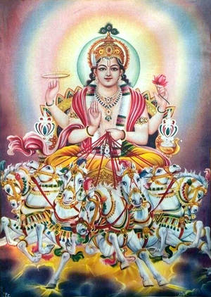 Surya Bhagwan In The Sky Wallpaper