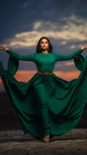 Sustainable Green Fashion Model Wallpaper