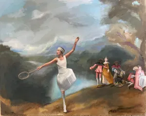 Suzanne Lenglen Artist's Painting Wallpaper