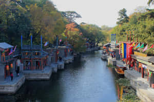 Suzhou Market At Summer Palace Wallpaper