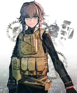 Suzuha Amane Posing In Front Of Her Time Machine Wallpaper