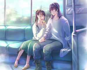 Suzumeand Souta Train Scene Fanart Wallpaper