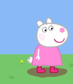 Suzy Sheep Leaping Over A Meadow Wallpaper