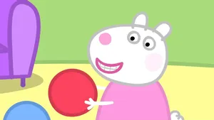 Suzy Sheep Running With A Huge Smile Wallpaper