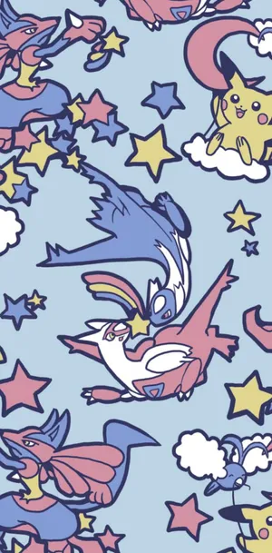 Swablu With Pokemons Wallpaper