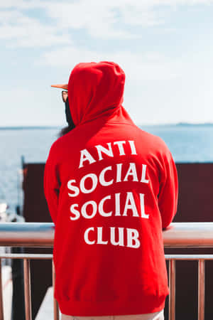 Swag Red Hoodie Of Anti Social Club Iphone Wallpaper