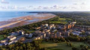 Swansea Aerial View Sunset Wallpaper