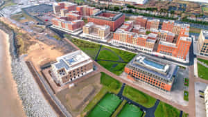 Swansea Bay Coastal Development Aerial View Wallpaper