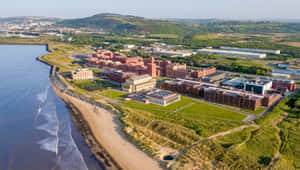 Swansea Bay Coastline Aerial View Wallpaper