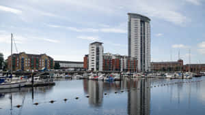 Swansea Marinaand Modern Architecture Wallpaper