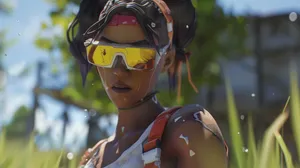 Sweaty Fortnite Character Summer Outfit Wallpaper