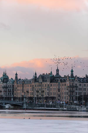 Sweden Djurgardsbron Panorama Wallpaper