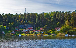 Sweden Forsvik Town Wallpaper