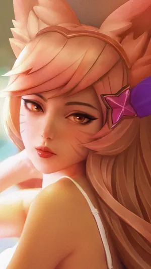 Sweet Anime Ahri League Of Legends Wallpaper