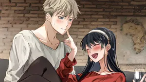 Sweet Anime Couple Moment Wallpaper